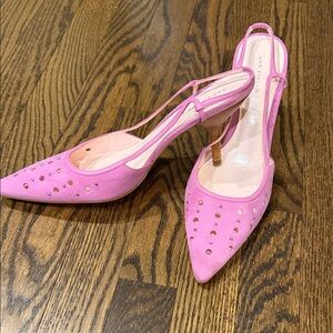 Ann Taylor Pink Pointed Slingback Heels